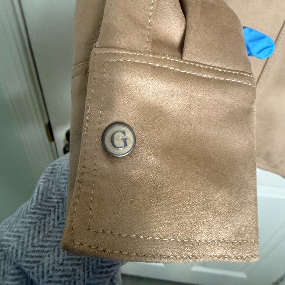 GUESS Faux Suede Button-Down Shirt – “ES New LS Daisy Shirt” – Size XS - Picture 5 of 9